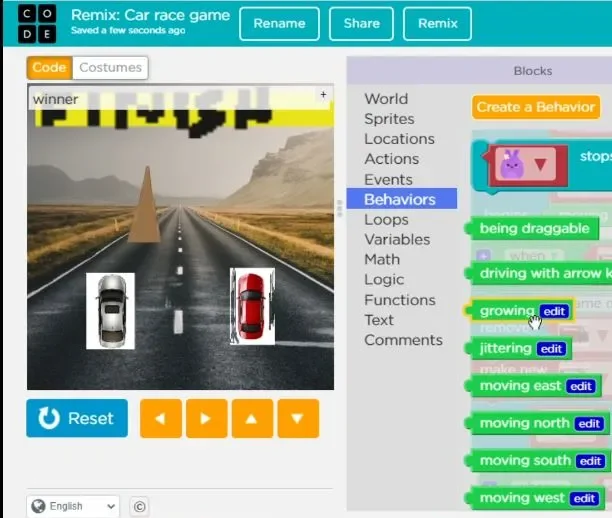 Student in a CodingChamp Game Development class