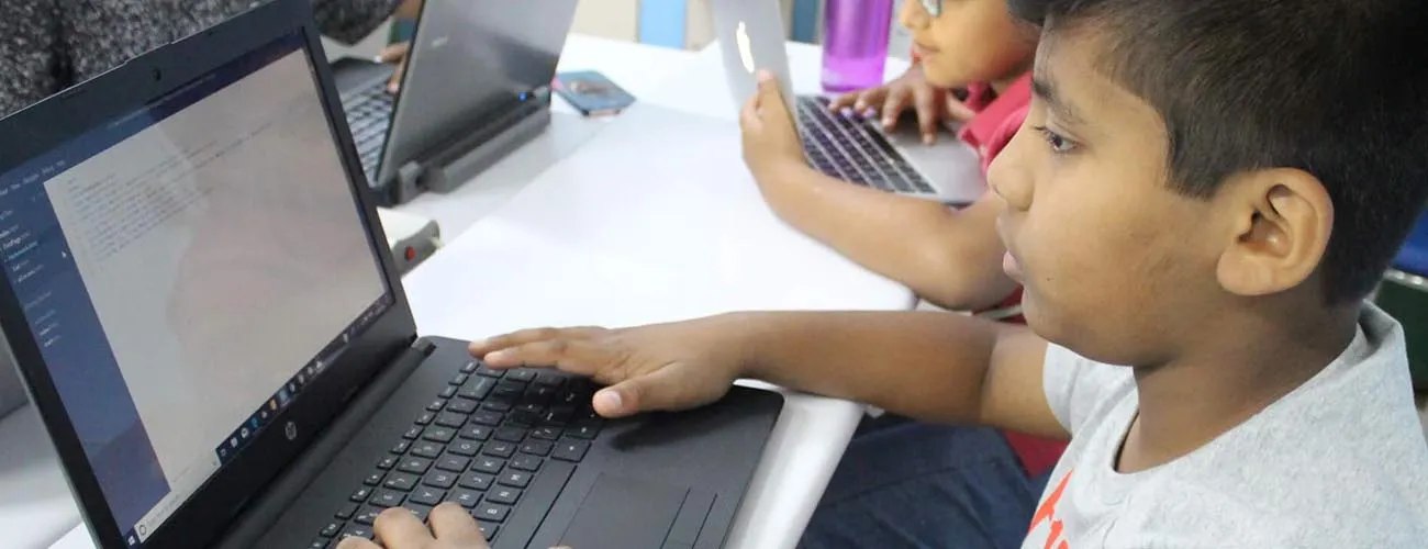 Student in a CodingChamp Coding Basics class